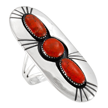 Coral Ring Sterling Silver R2530-C74