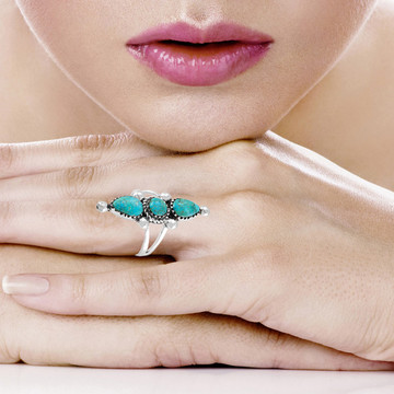 Turquoise Ring Sterling Silver R2542-C75