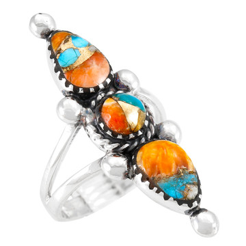 Spiny Turquoise Ring Sterling Silver R2542-C89