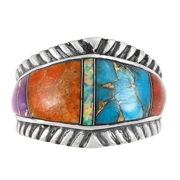 Multi Gemstone Ring Sterling Silver R2543-C00