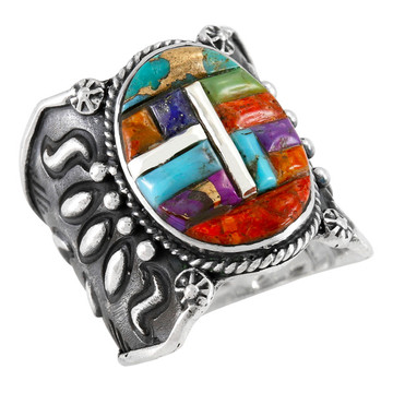 Multi Gemstone Ring Sterling Silver R2544-C51