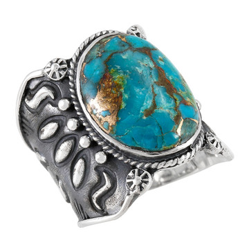 Matrix Turquoise Ring Sterling Silver R2544-C84