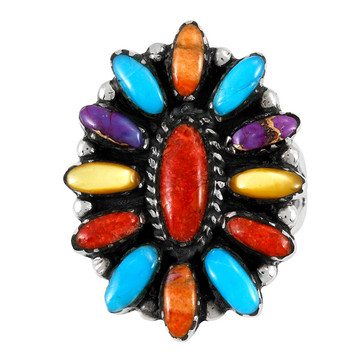 Multi Gemstone Ring Sterling Silver R2548-C71