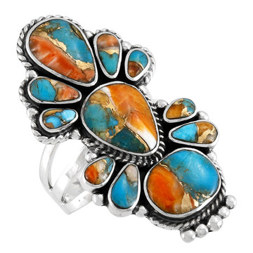 Spiny Turquoise Ring Sterling Silver R2549-C89