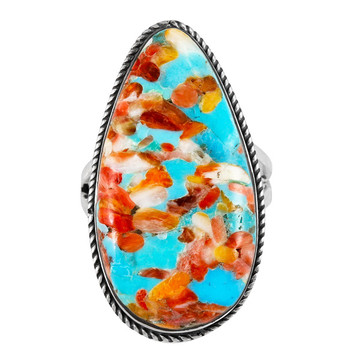 Sprinkles Spiny Turquoise Ring Sterling Silver R2219-C93
