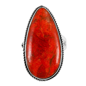 Coral Ring Sterling Silver R2219-C74
