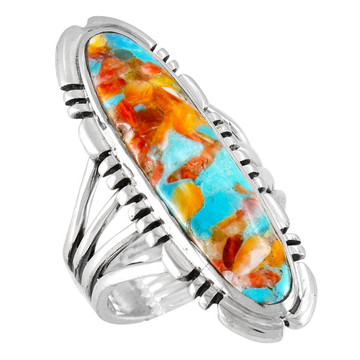 Sprinkles Spiny Turquoise Ring Sterling Silver R2096-LG-C93
