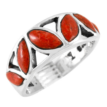 Coral Ring Sterling Silver R2505-C74