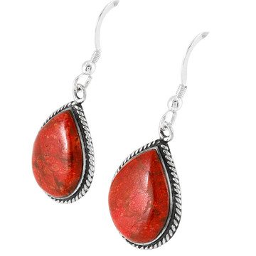 Coral Earrings Sterling Silver E1269-C74