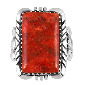 Coral Ring Sterling Silver R2523-C74