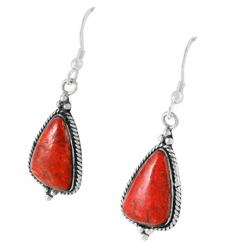 Coral Earrings Sterling Silver E1065-LG-C74