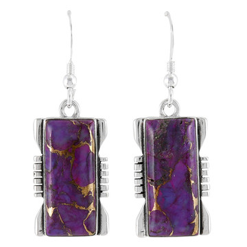 Purple Turquoise Earrings Sterling Silver E1446-C77