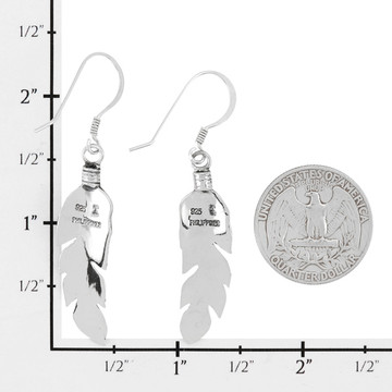 Multi Gemstones Feather Earrings Sterling Silver E1016-LG-C51