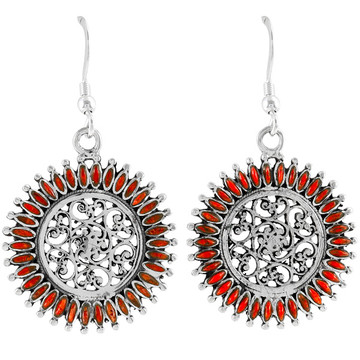 Coral Earrings Sterling Silver E1138-C74