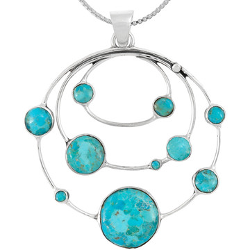 Planets Turquoise Pendant Sterling Silver P3325-LG-C75 (Large Version)