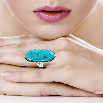 Turquoise Ring Sterling Silver R2561-C75