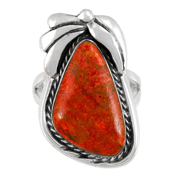 Coral Ring Sterling Silver R2563-C74