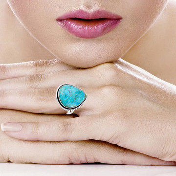 Turquoise Ring Sterling Silver R2564-C75