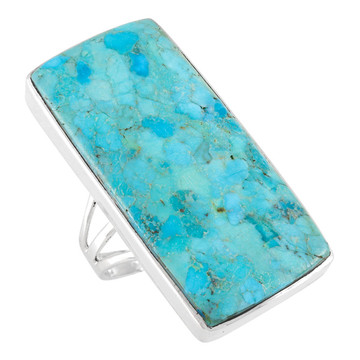 Turquoise Ring Sterling Silver R2569-LG-C75 (LARGER style)