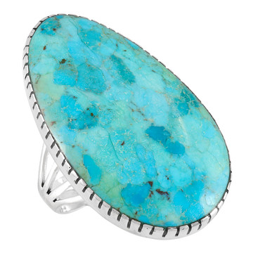 Turquoise Ring Sterling Silver R2571-LG-C75 (LARGER style)