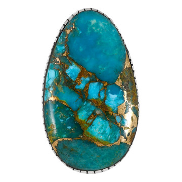 Matrix Turquoise Ring Sterling Silver R2571-LG-C84 (LARGER style)