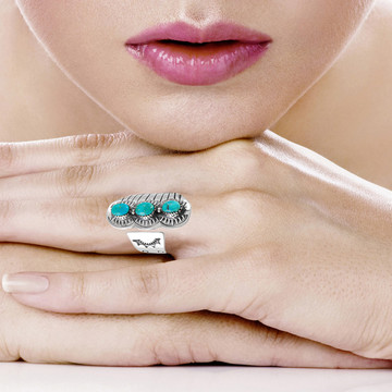 Turquoise Ring Sterling Silver R2578-C75