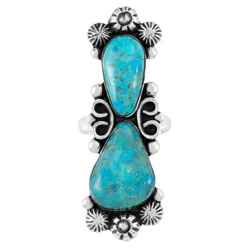 Turquoise Ring Sterling Silver R2556-LG-C75 (LARGER style)