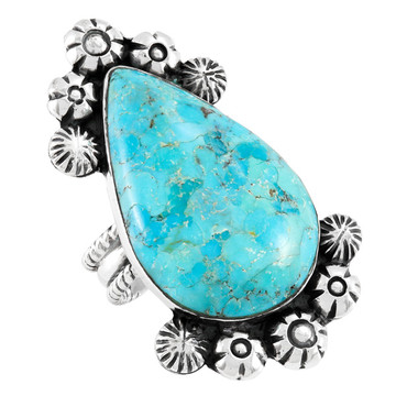 Turquoise Ring Sterling Silver R2572-LG-C75 (LARGER style)