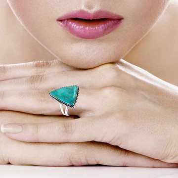 Turquoise Ring Sterling Silver R2586-C75