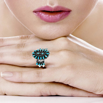 Turquoise Ring Sterling Silver R2589-C75