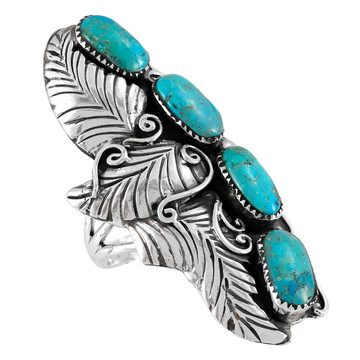 Turquoise Ring Sterling Silver R2591-LG-C75 (LARGER style)