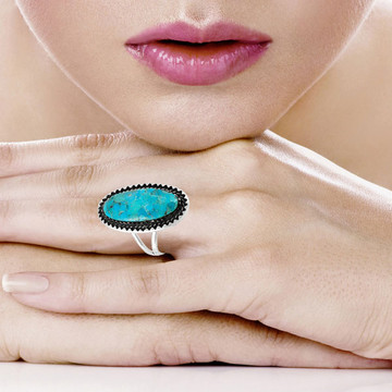 Turquoise Ring Sterling Silver R2592-C75