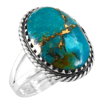 Matrix Turquoise Ring Sterling Silver R2595-C84