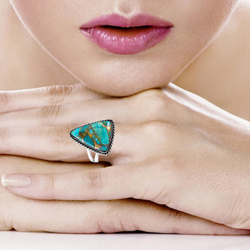 Matrix Turquoise Ring Sterling Silver R2586-C84