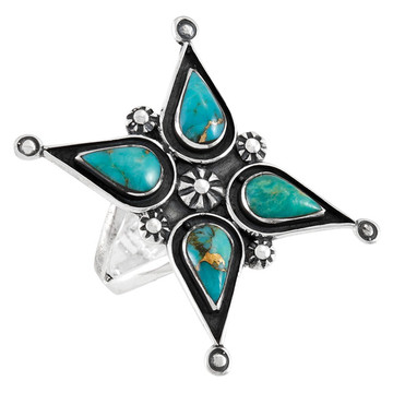 Matrix Turquoise Ring Sterling Silver R2590-C84