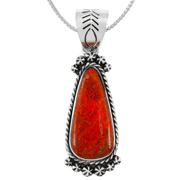 Coral Pendant Sterling Silver P3333-C74