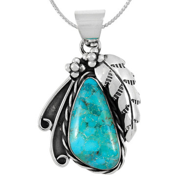 Turquoise Sterling Silver Pendant P3337-C75