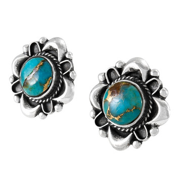 Matrix Turquoise Drop Earrings Sterling Silver E1455-C84