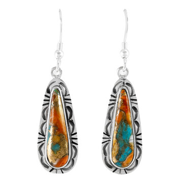 Spiny Turquoise Earrings Sterling Silver E1459-C89