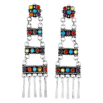 Multi Gemstones Earrings E1465-LG-C71 (Larger version)