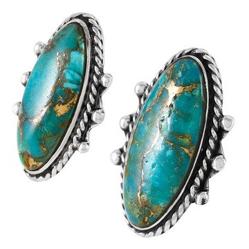 Matrix Turquoise Drop Earrings Sterling Silver E1469-C84