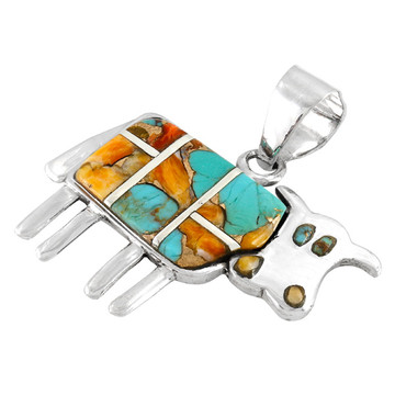 Cow Pendant Spiny Turquoise Sterling Silver P3231-C89