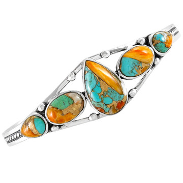 Spiny Turquoise Bracelet Sterling Silver B5610-C89