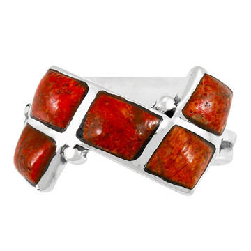 Coral Ring Sterling Silver R2567-C74