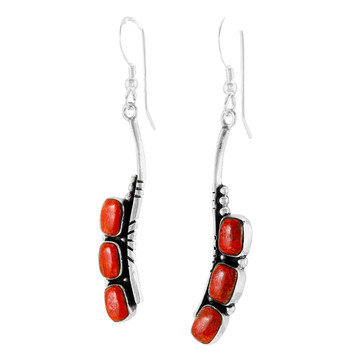 Coral Earrings Sterling Silver E1163-C74
