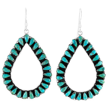 Turquoise Earrings Sterling Silver E1471-LG-C75 (Larger version)