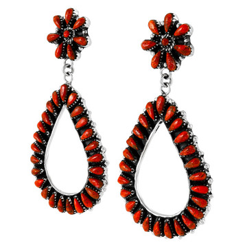 Coral Earrings Sterling Silver E1472-C74