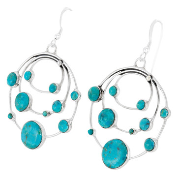 Planets Turquoise Earrings Sterling Silver E1448-C75