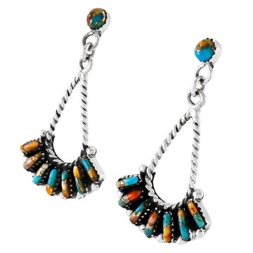 Spiny Turquoise Earrings Sterling Silver E1474-C89