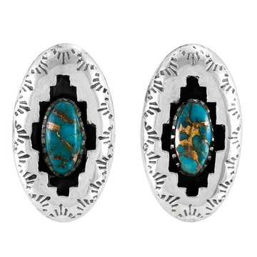 Matrix Turquoise Drop Earrings Sterling Silver E1475-C84